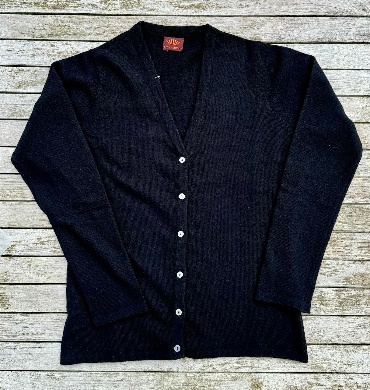 Cardigan col en V JULIE, mélange mérinos/cachemire