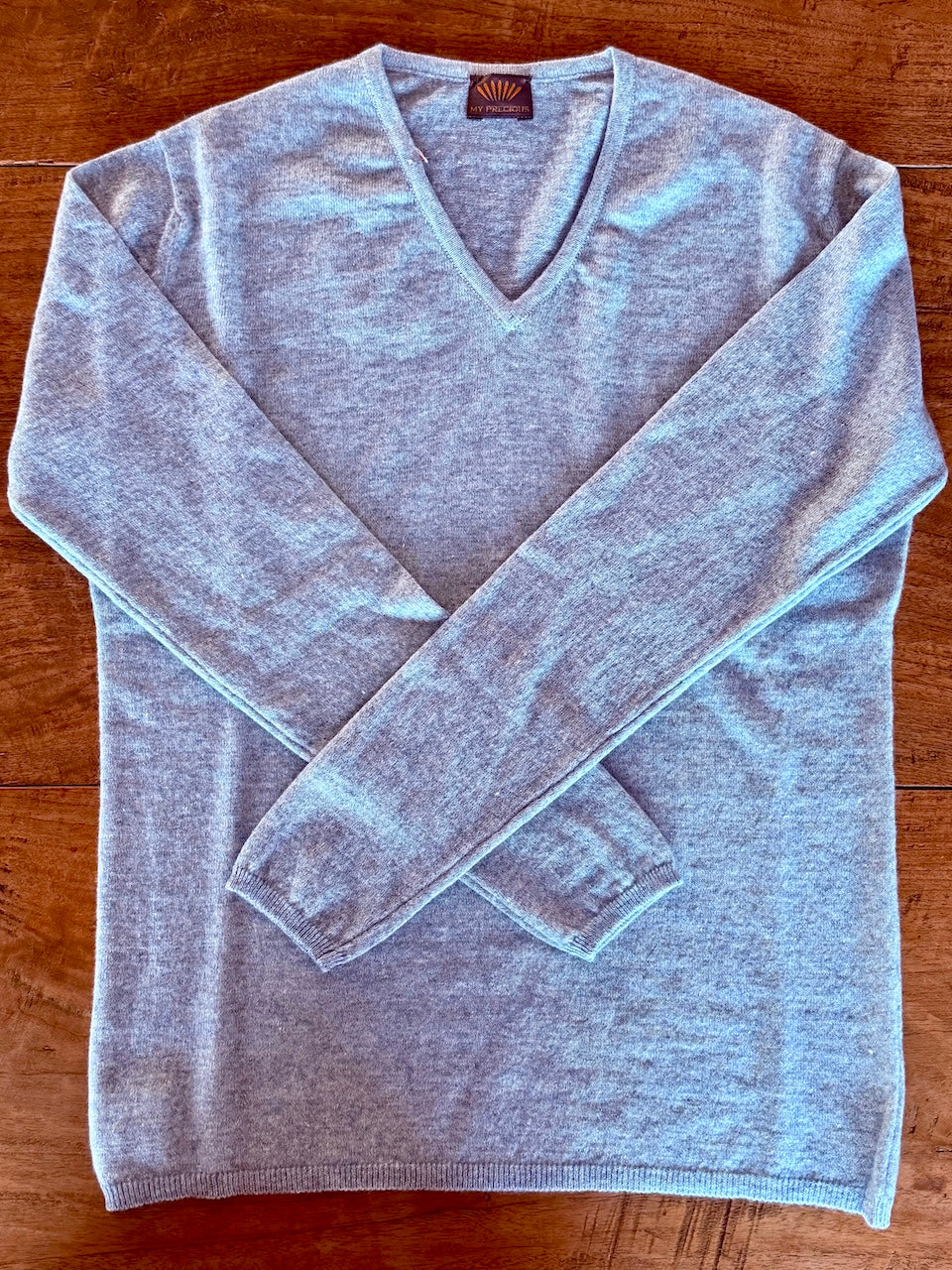 JEANNE cashmere/linen jumper, vee neck