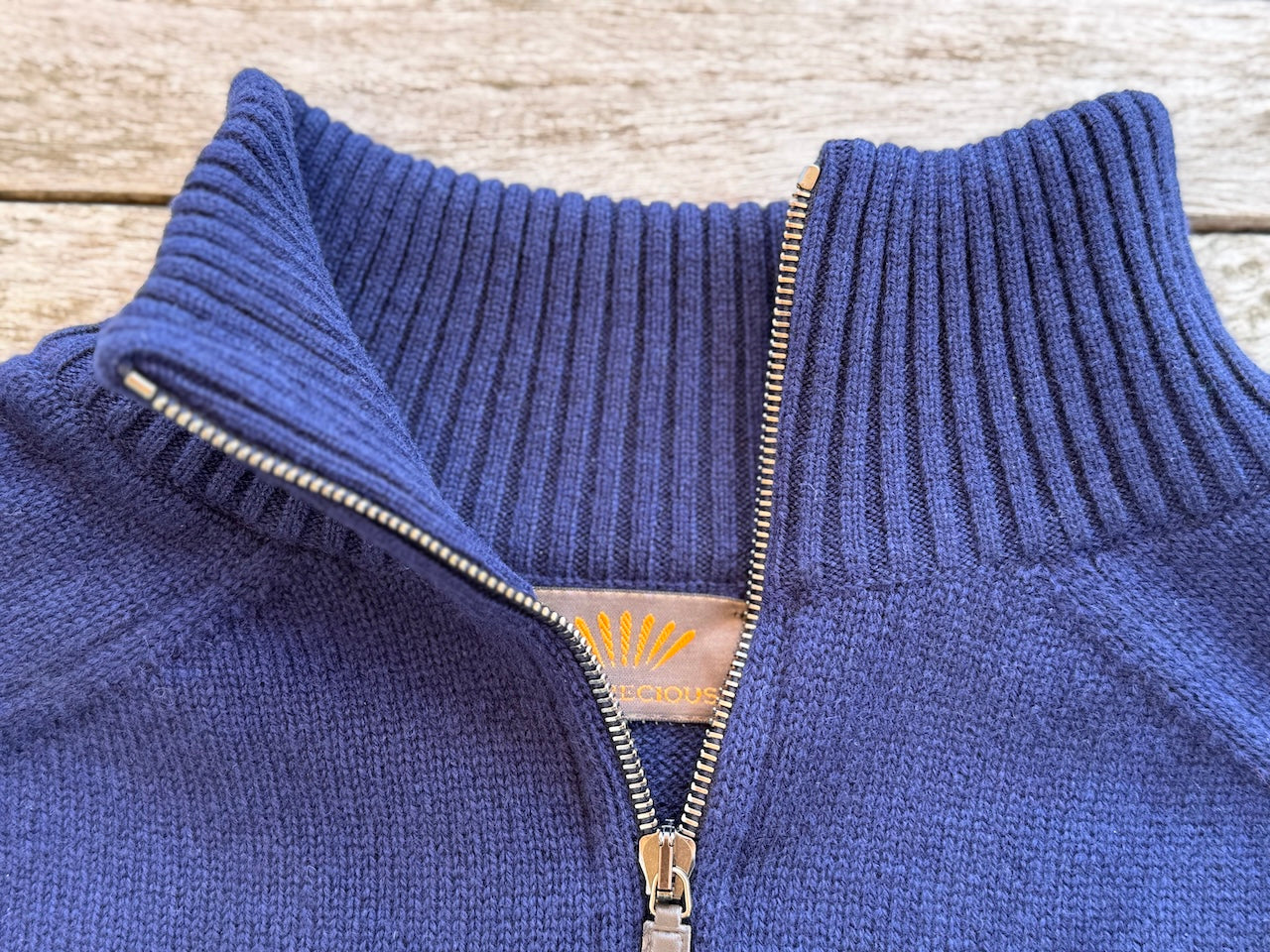 ROBIN, Col Zip cachemire