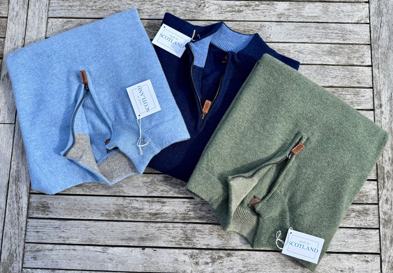 STAN 1/4 zip Turtle Neck Geelong Lambswool