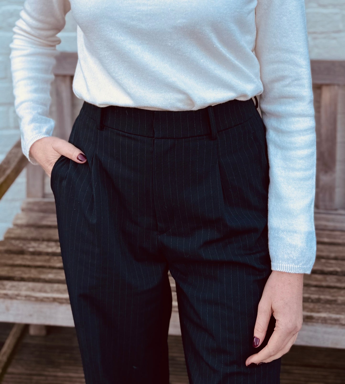 JULIE cashmere/linen crew neck jumper