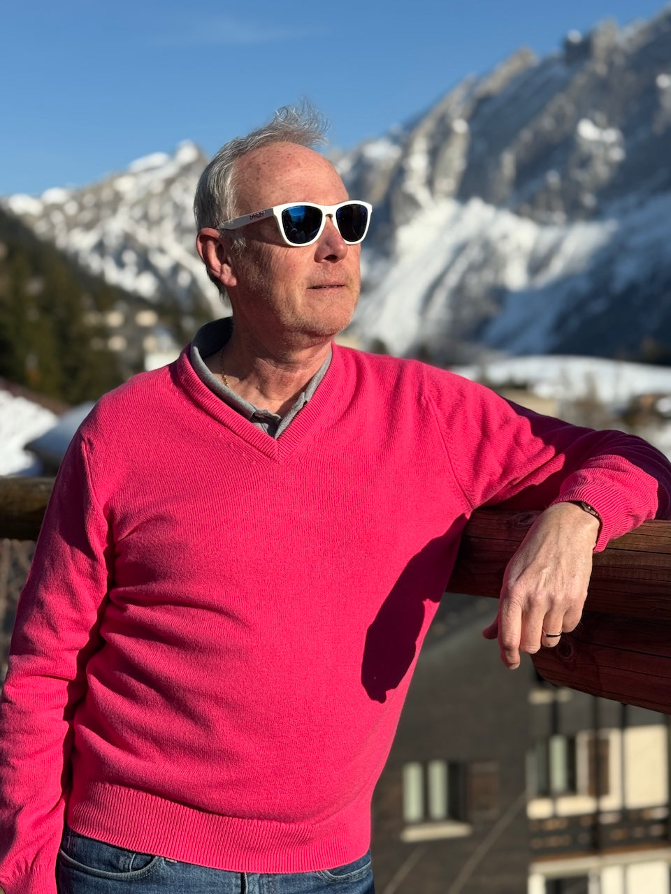 Pull en mélange cachemire/mérinos ANDREW, col en V