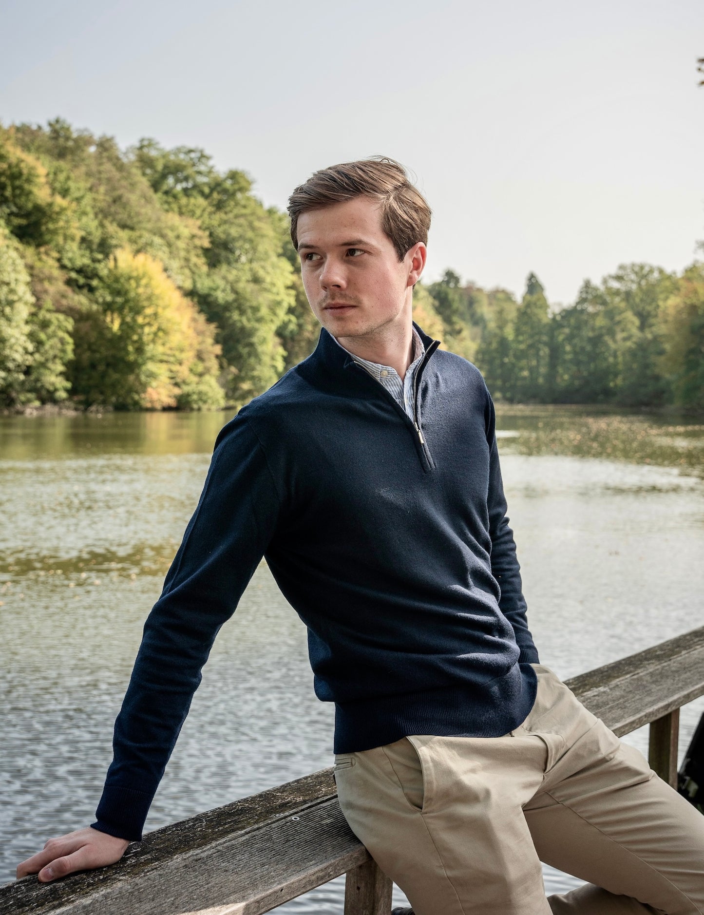 Pull en mérinos ARTHUR, col montant à tirette