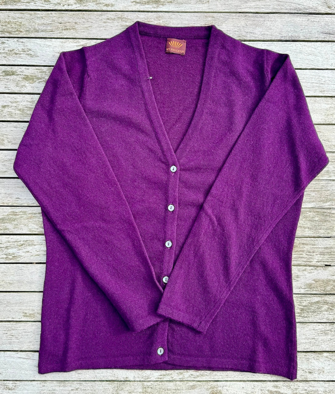 JULIE merino/cashmere V neck cardigan