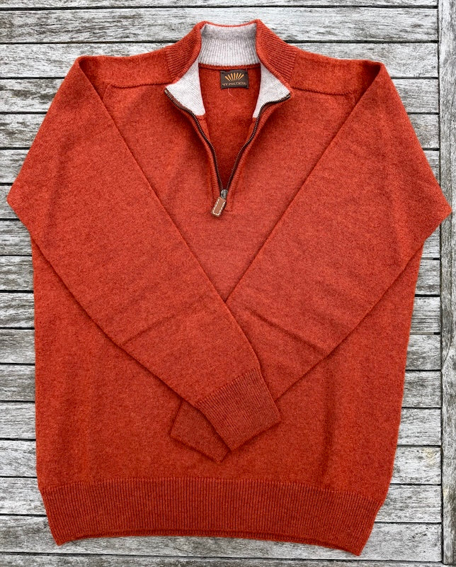 STAN 1/4 zip Turtle Neck Geelong Lambswool