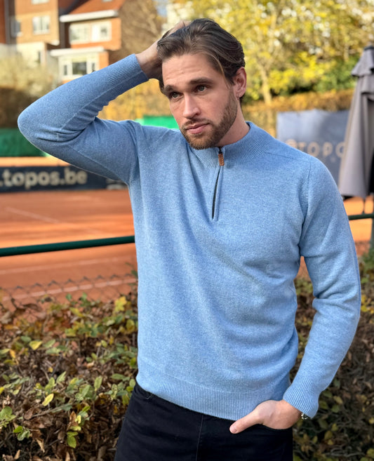 STAN 1/4 zip Turtle Neck Geelong Lambswool