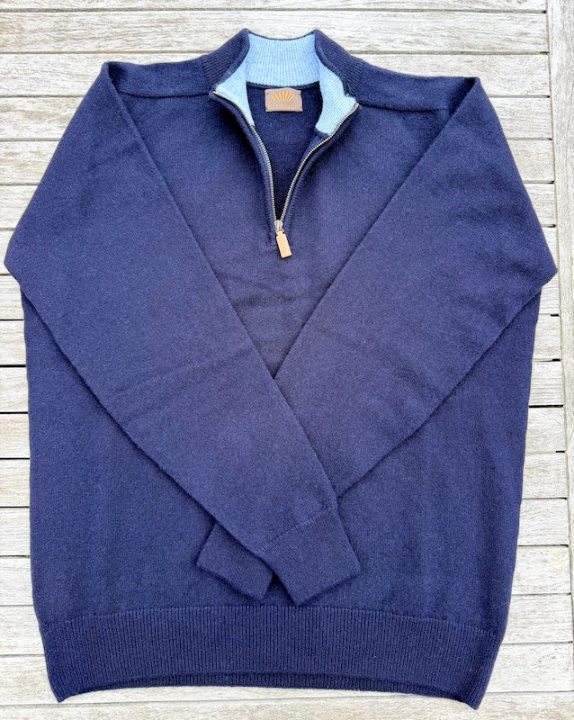 STAN 1/4 zip Turtle Neck Geelong Lambswool