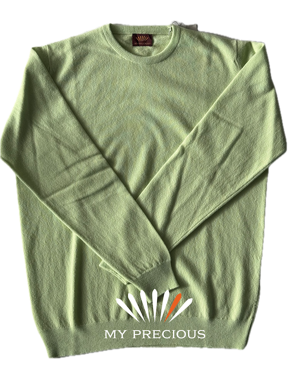 Lambswool V neck green